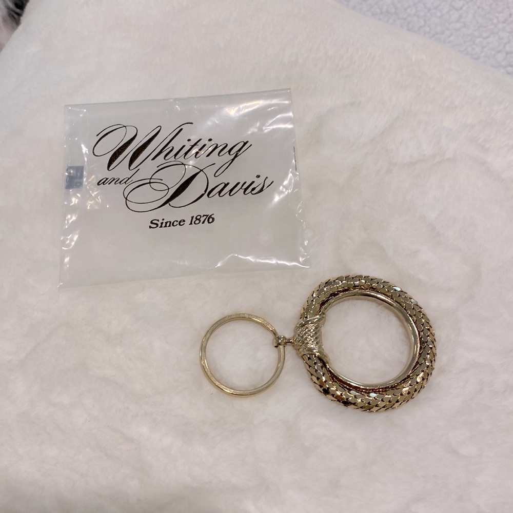 Whiting and Davis vintage Gold Mesh Key Ring